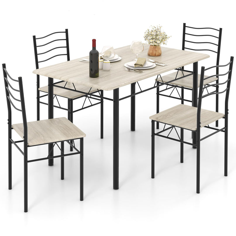 Giantex Modern 5 Piece Dining Table Set for 4 Chair