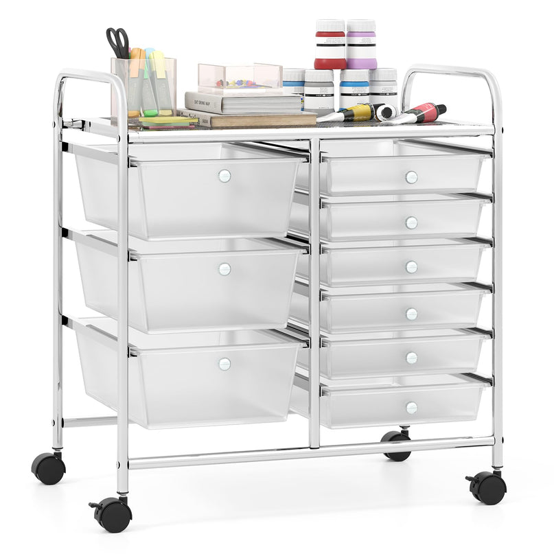 Giantex 9 Drawers Rolling Cart, Classroom Organizers, Storage Cart with Wheels