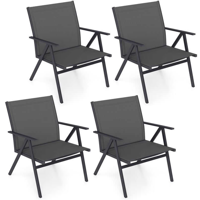 Giantex Patio Chairs Set of 2 w/Sturdy Metal Frame & Breathable Seat Back