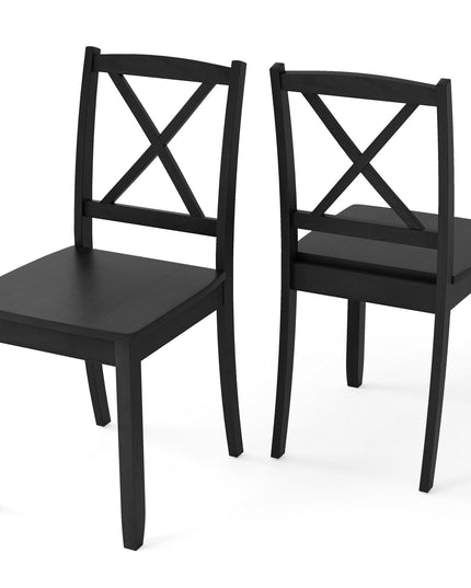 Giantex Wood Dining Chairs, Armless Kitchen Chairs w/Rubber Wood Legs & Curved Backrest