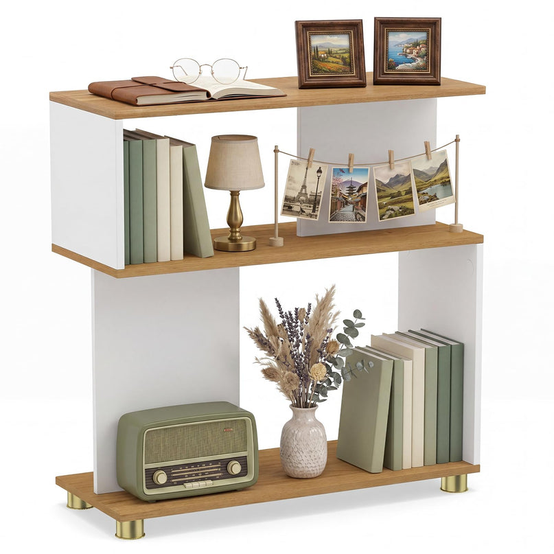 Giantex 3-Tier Geometric Bookshelf for Living Room