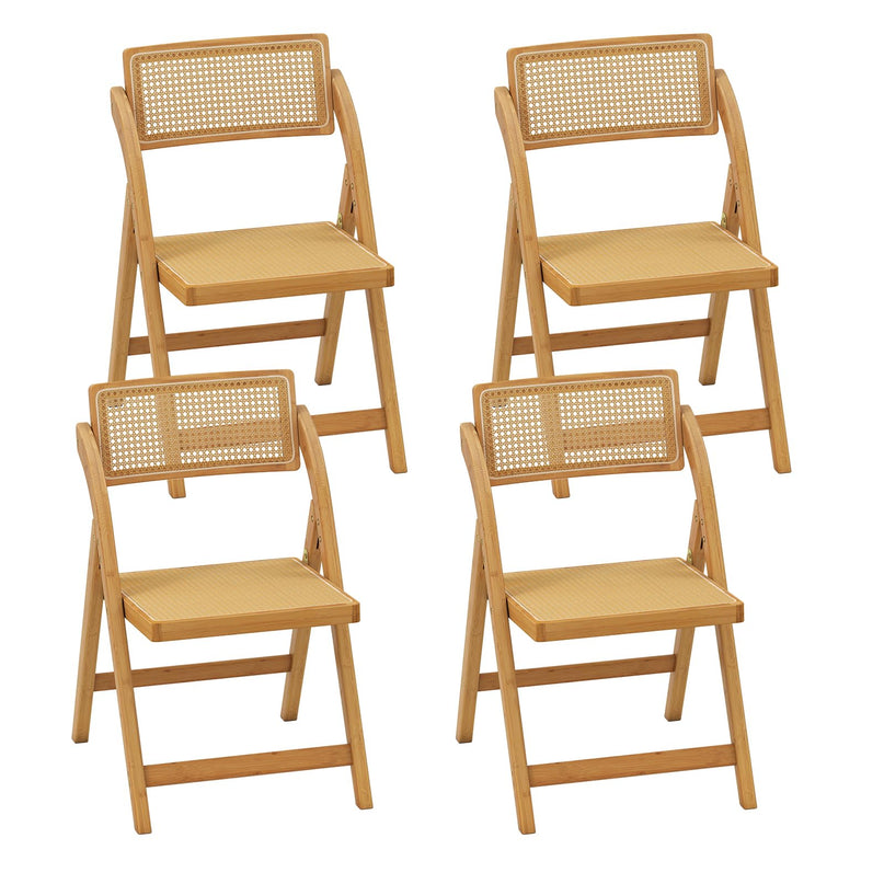 Giantex Rattan Folding Chairs Set with Rotatable Backrests