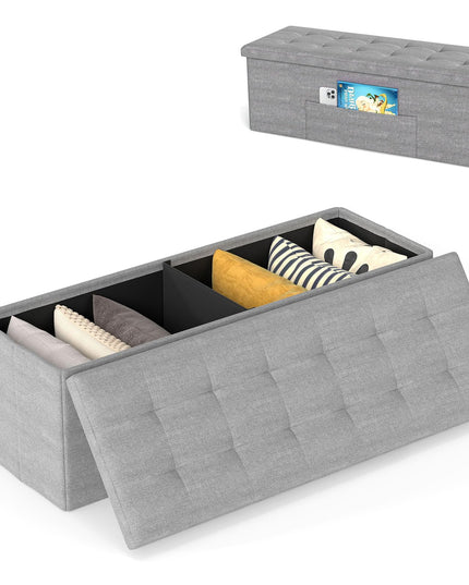 Giantex 43 Inches Folding Storage Ottoman Bench for Living Room