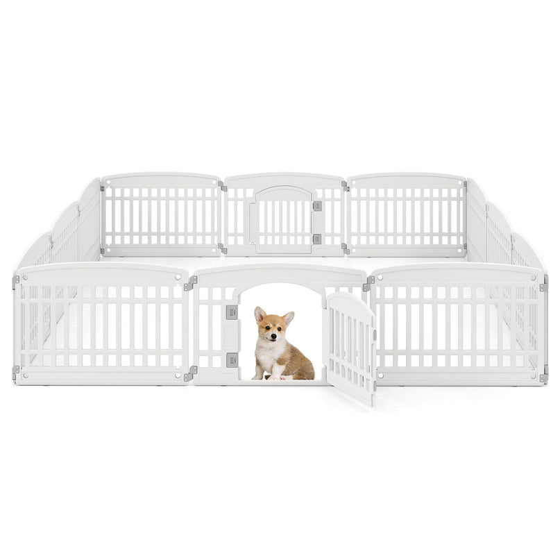 Giantex 24'' Tall Plastic Pet Fence with Lockable Door