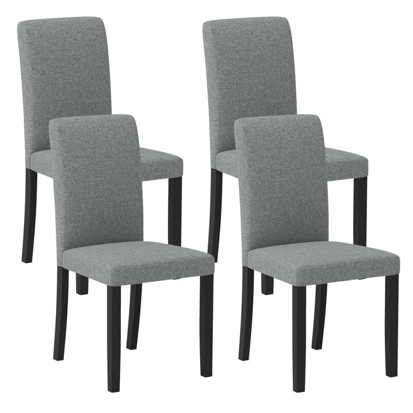 Giantex Upholstered Dining Chairs Set of 2/4 w/Rubber Wood Legs