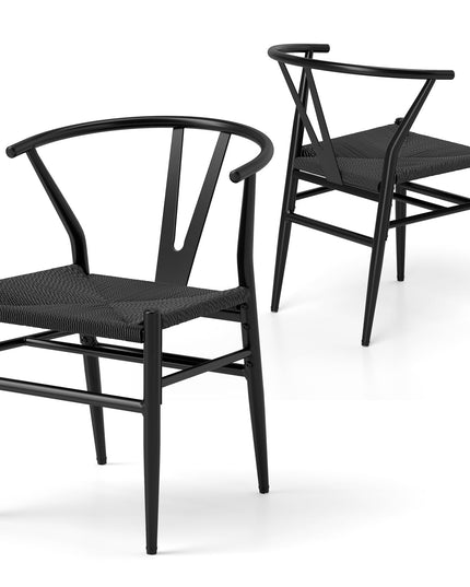 Giantex Metal Dining Chairs Set of 2/4 for Living Room