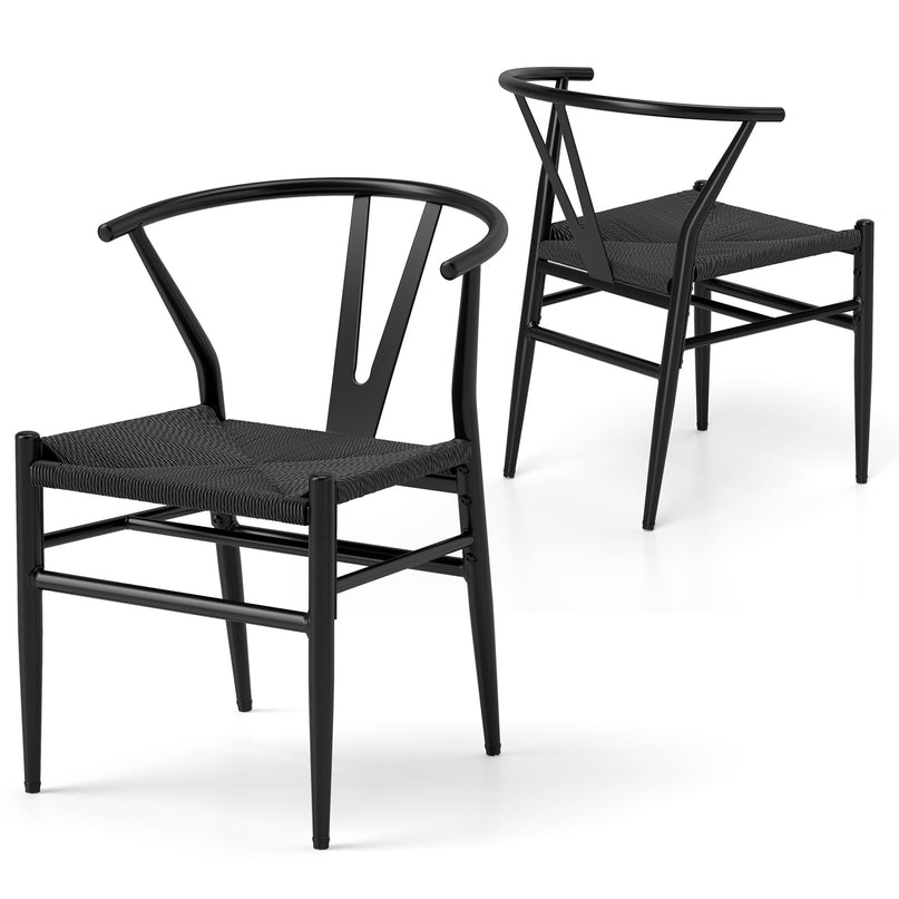 Giantex Metal Dining Chairs Set of 2/4 for Living Room