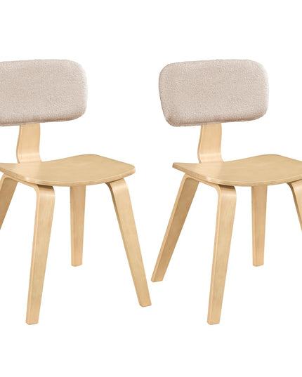 Giantex Rubber Wood Dining Room Chairs with Teddy Velvet Padded Backrest & Ergonomic Seat