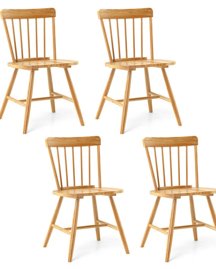 Giantex Windsor Dining Chairs Set of 2/4, Farmhouse Kitchen Chairs w/Rubber Wood Frame, Elegant Hollowed Backrest