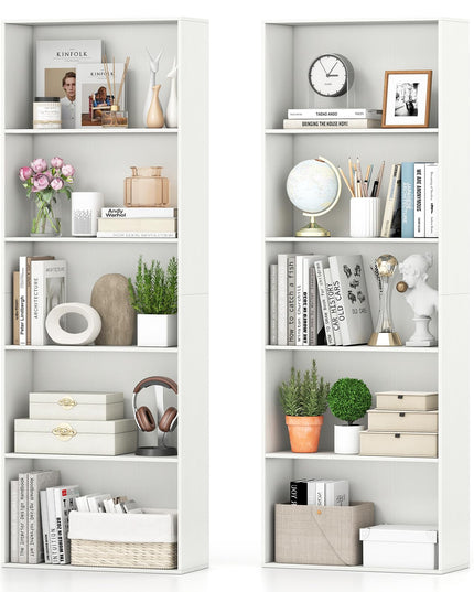 Giantex 5 Tier Bookshelf for Living Room Bedroom Home Office