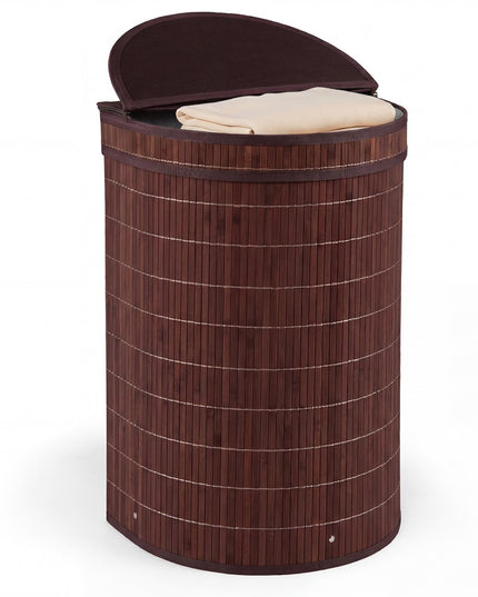 Giantex Bamboo Laundry Hamper with Zippered Lid