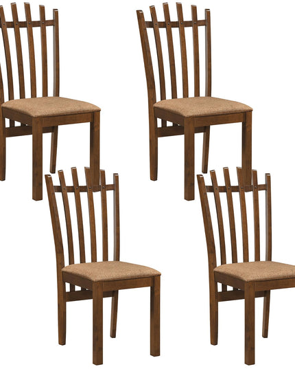 Giantex Wood Dining Chairs Set w/ Linen Fabric Seat & Rubber Wood Frame