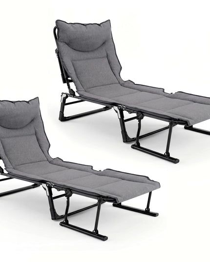 Chaise longue pliante Giantex pour patio avec coussin pour salon