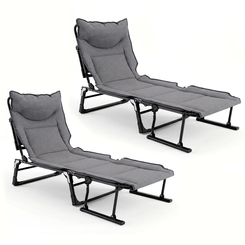 Chaise longue pliante Giantex pour patio avec coussin pour salon