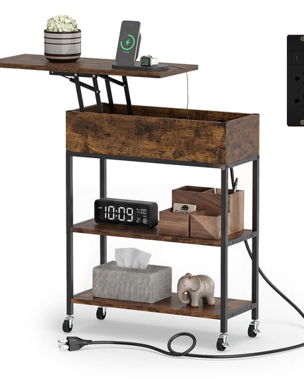 Giantex Lift Top End Table with Charging Station