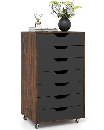 Meuble de rangement Giantex à 7 tiroirs avec 4 roulettes universelles