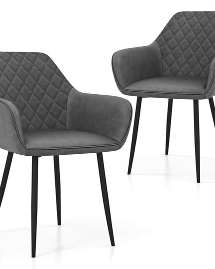 Giantex Mid Century Modern Dining Chairs Set of 2/4, Upholstered Accent Chairs w/Curved Backrest, Wide Seat & Armrests
