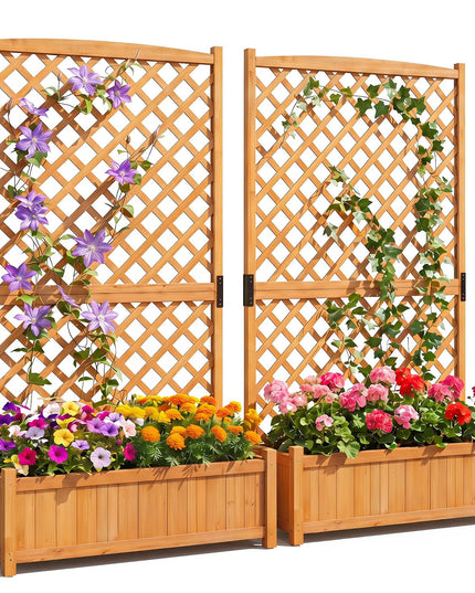 Giantex 71" Raised Garden Bed with Trellis