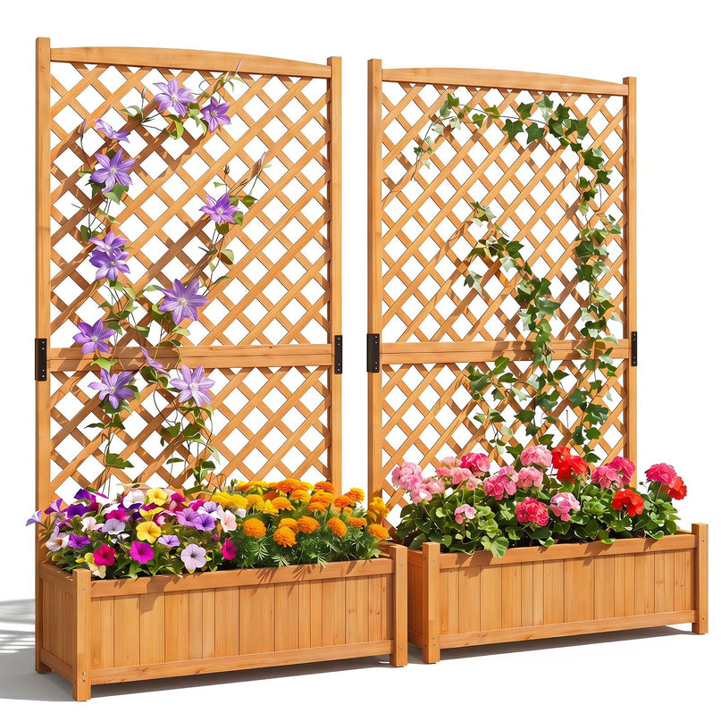 Giantex 71" Raised Garden Bed with Trellis