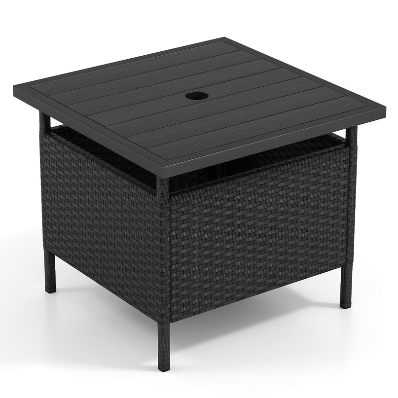 Giantex Outdoor Side Table with 2" Umbrella Hole
