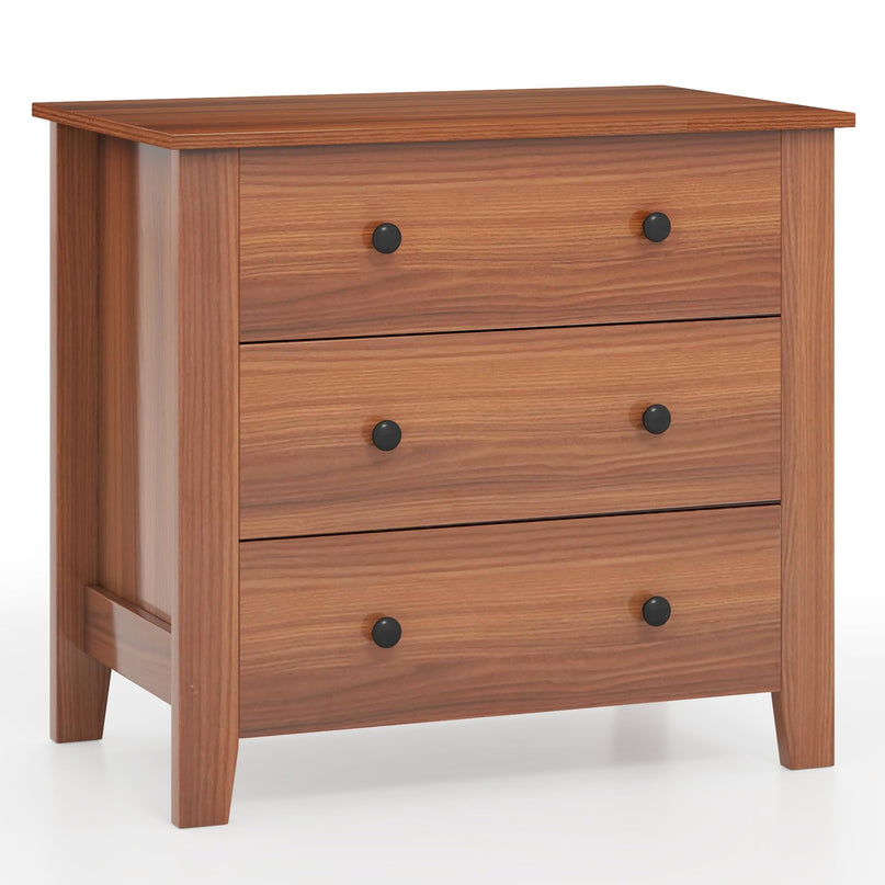 Giantex Small 3-Drawer Dresser for Bedroom - 28.5” x 18” x 26” Wide Chest of Drawers, Modern Large Nightstand