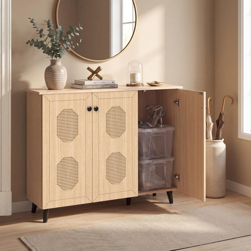 GIANTEX Geometric Shoe Cabinet with 2/3 Doors for Entryway