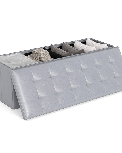 Giantex 43 Inches Folding Storage Ottoman Bench for Living Room