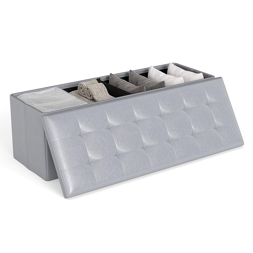Giantex 43 Inches Folding Storage Ottoman Bench for Living Room
