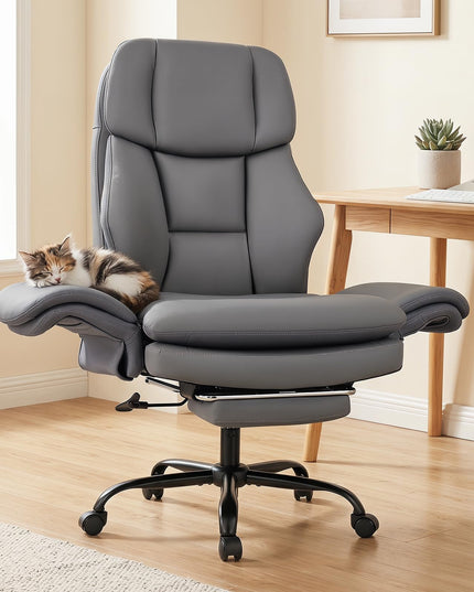 Giantex Criss Cross Legged Office Chair w/Foot Rest & Wheels