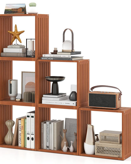Giantex Solid Wood Stacking Storage Organizers w/Open Slatted Design