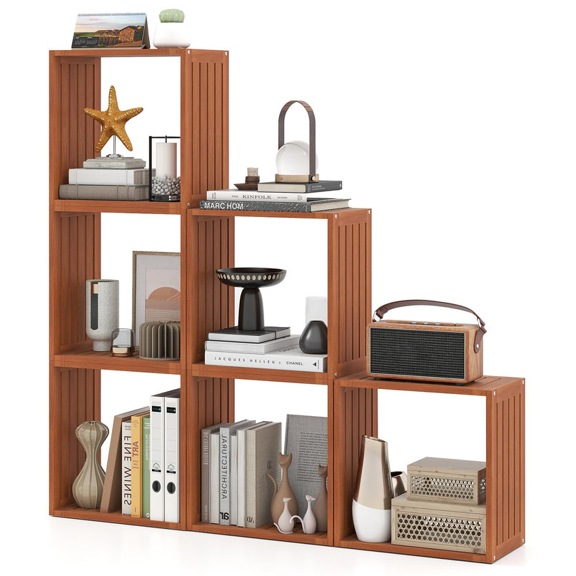 Giantex Solid Wood Stacking Storage Organizers w/Open Slatted Design