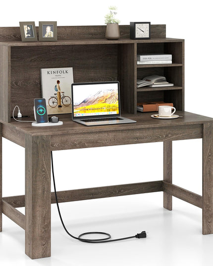 Giantex Computer Desk with Hutch for Bedroom Office Small Space