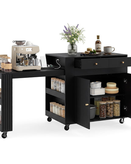 GIANTEX 72”-44.5” Extendable Kitchen Island with Storage