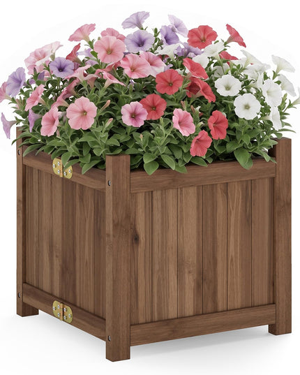 GIANTEX 15" Folding Wooden Planter Box with Removable Bottom