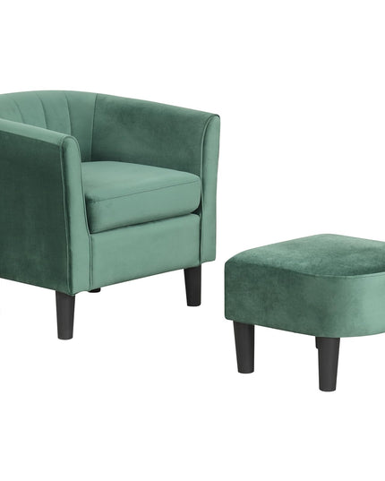 Fauteuil d'appoint moderne Giantex avec pouf pour salon