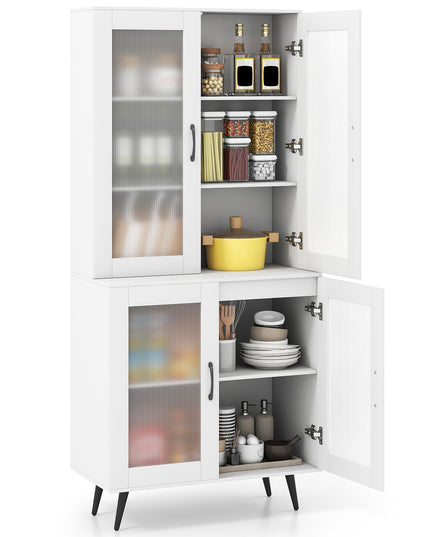 Giantex Kitchen Pantry Cabine with 4 Transparent Doors