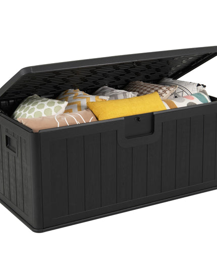 Giantex 100 Gallon Deck Box with Lockable Lid for Patio Furniture Cushions