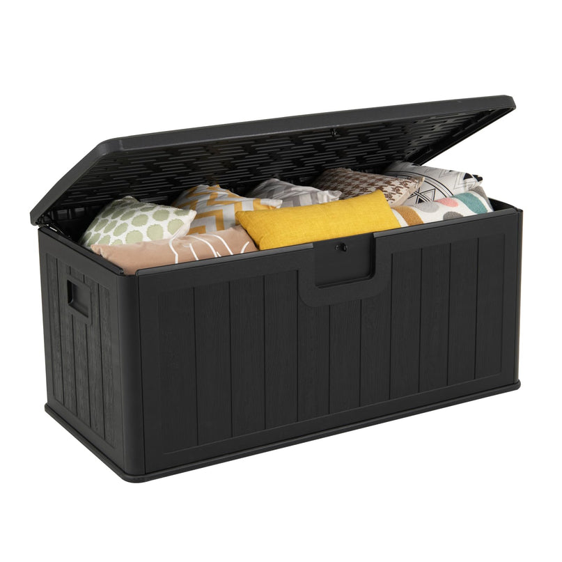 Giantex 100 Gallon Deck Box with Lockable Lid for Patio Furniture Cushions