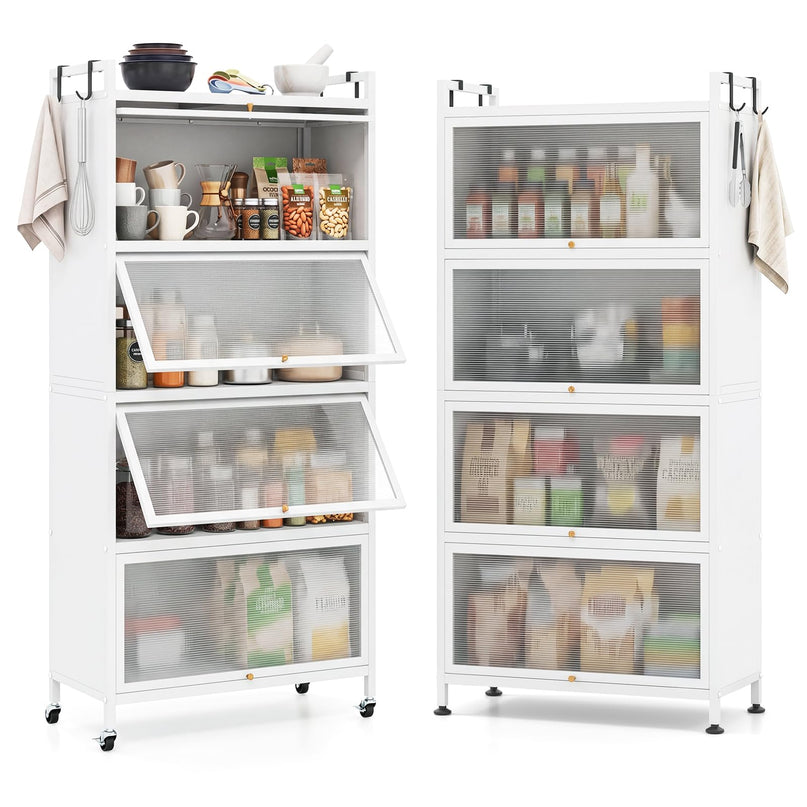 Giantex 5-Tier Kitchen Storage Cabinet w/4 Flip-up PC Doors