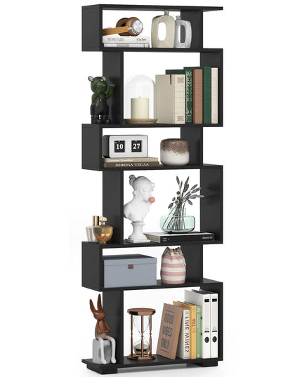 Giantex 6 Tier Geometric Bookshelf with 2 Anti Tipping Kits