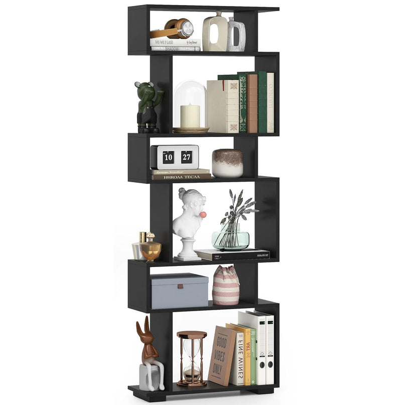 Giantex 6 Tier Geometric Bookshelf with 2 Anti Tipping Kits
