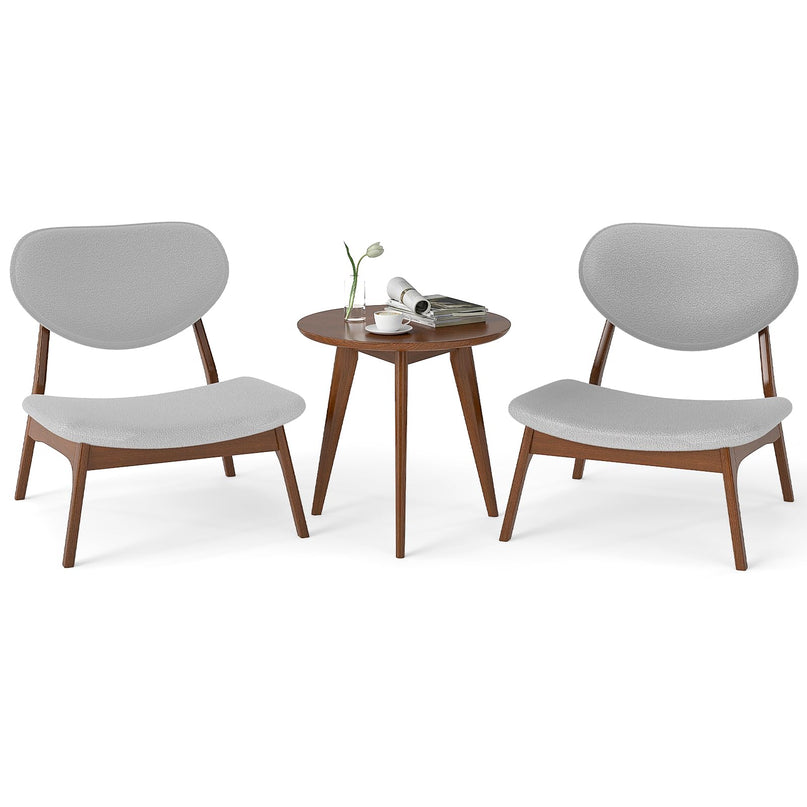Giantex Accent Chairs Set of 2 with Side Table for Bedroom