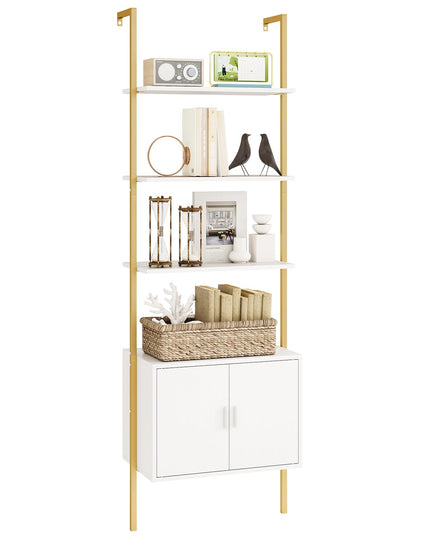 Giantex 5 Tier Wall Mounted Ladder Shelf for Living Room