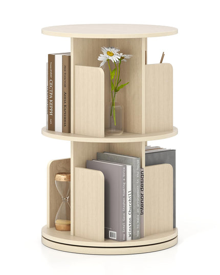 Giantex 3 Tier Rotating Bookshelf for Living Room Bedroom