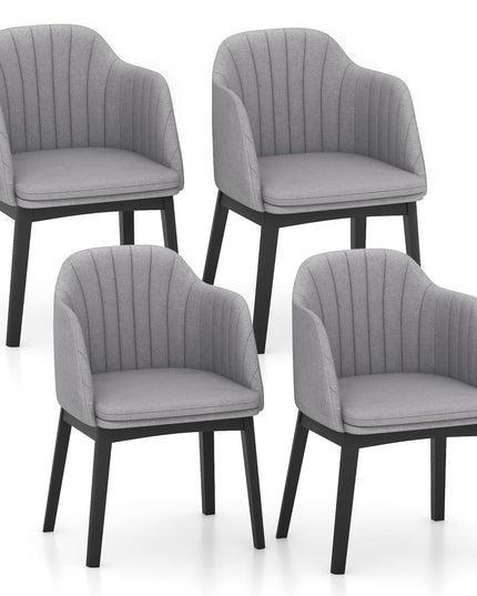Giantex Modern Dining Chairs, Upholstered Velvet Accent Chairs w/Curved Backrests & Rubber Wood Legs