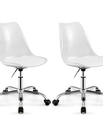 Giantex Acrylic Clear Desk Chair with PU Leather Cushion