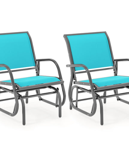 Fauteuil balancelle avec cadre en métal robuste, chaise de patio confortable