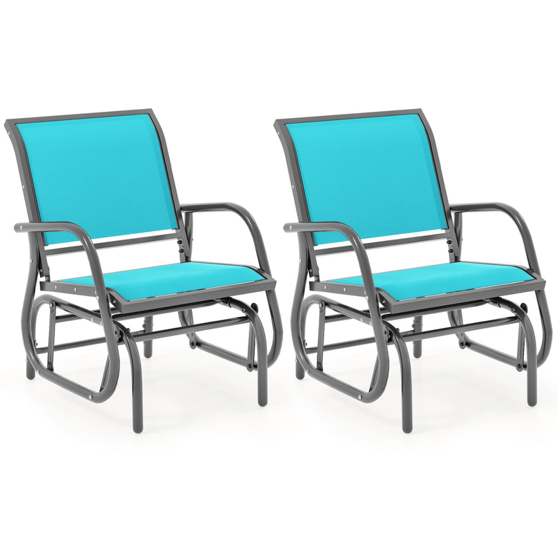 Swing Glider Chair W/Study Metal Frame Comfortable Patio Chair