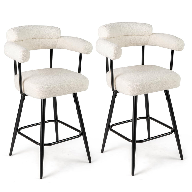 Giantex Swivel Bar Stools Set of 2/4 with Metal Legs & Footrest for Kitchen Island