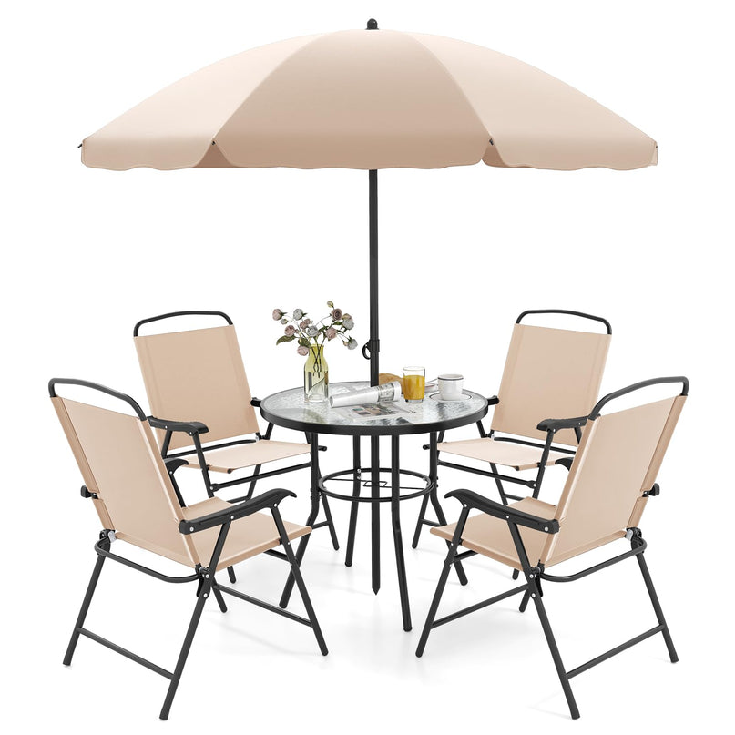 Giantex 6 Pieces Outdoor Dining Set for Lawn